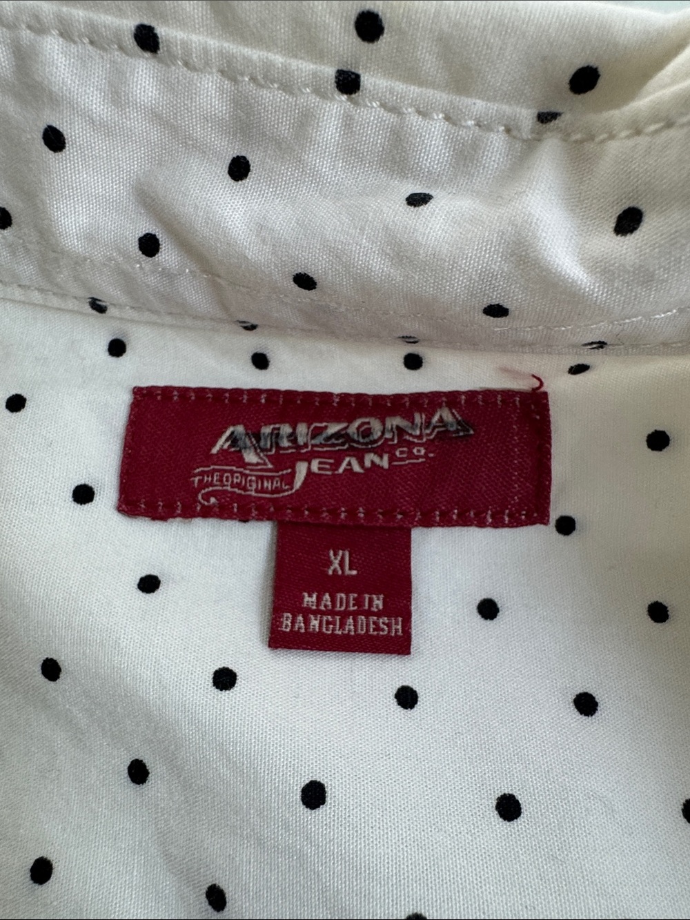 Arizona Jean Company White Short-Sleeve Button-Down with Black Dot Print - Picture 2 of 4